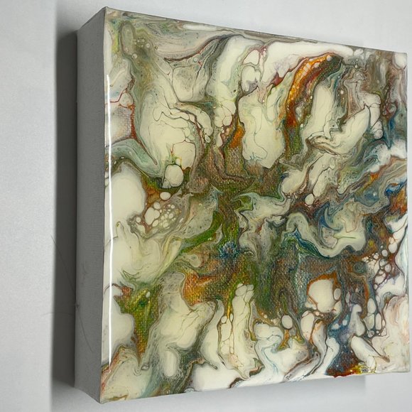 NWOT Fluid Art Abstract Painting, Acrylic Pour Art - Picture 8 of 9